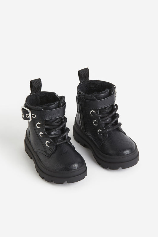 Warm-Lined Boots with Laces