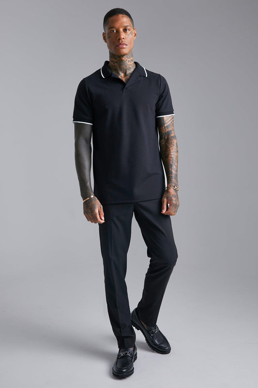 Boohoo Man REVERE COLLAR POLO TAREDA KWANAN BAYANI