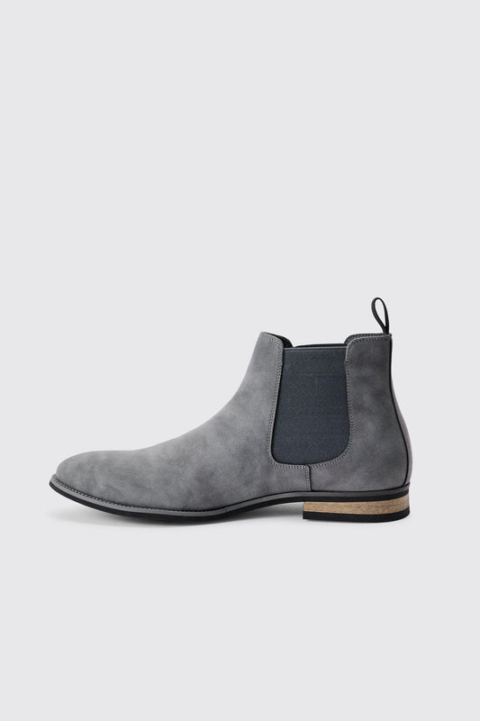 Faux Suede Chelsea Boot In Grey