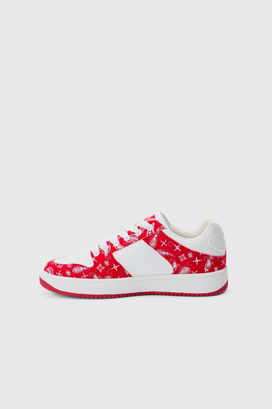 Limited edition bandana print chunky trainer in red