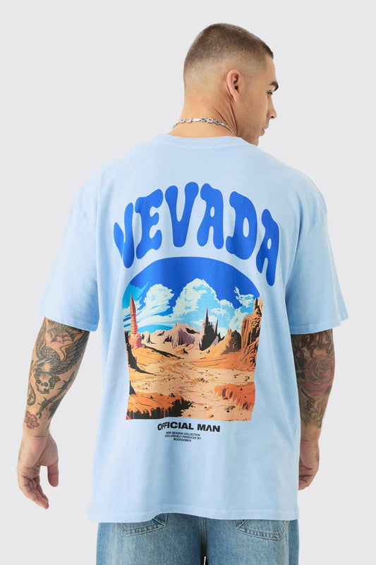 Oversized Nevada Landscape Back Print T-shirt