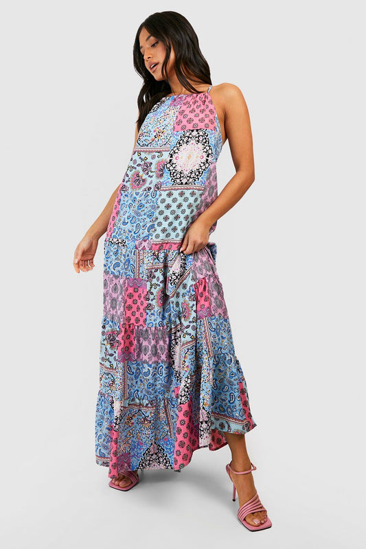 Petite Paisley Swing Maxi Dress