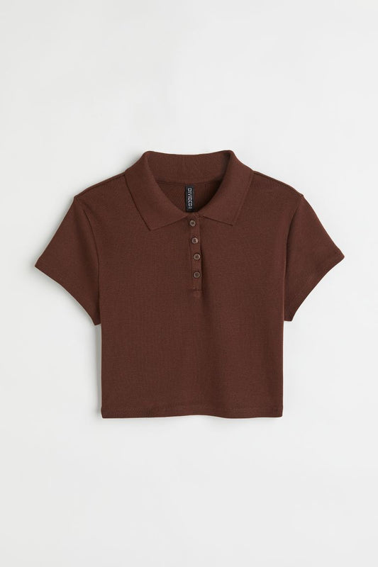 H&amp;M Brown Collared Top 