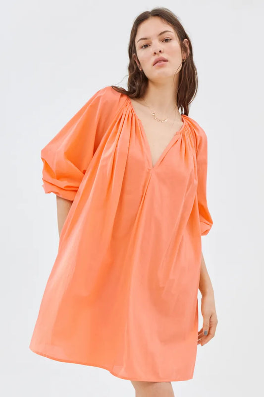 H&amp;M Orange Cotton A-Line Dress 